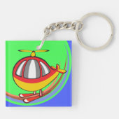 Gele en rode helikopter sleutelhanger (Achterkant)