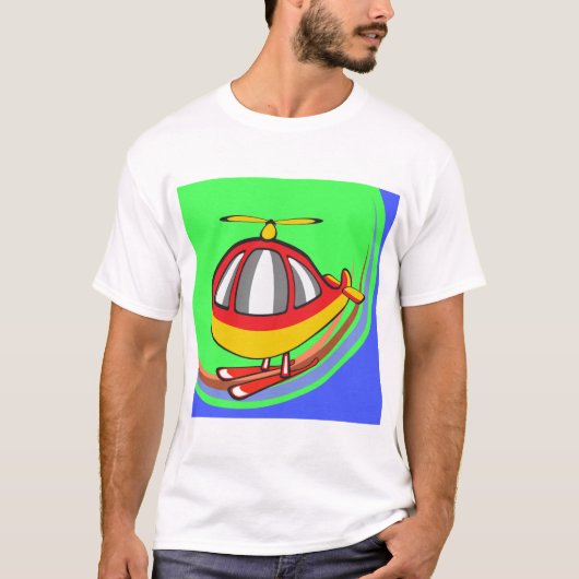 Gele en rode helikopter t-shirt (Voorkant)