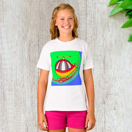 Gele en rode helikopter t-shirt
