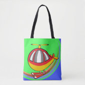 Gele en rode helikopter tote bag (Voorkant)