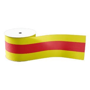 Gele en rode horizontale strepen grosgrain lint
