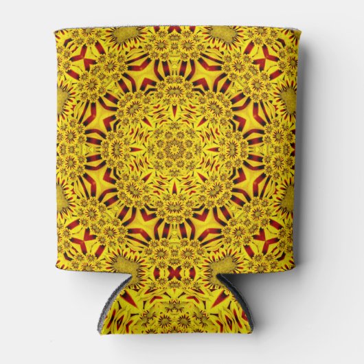 Gele en rode  Kaleidoscoop Blikjeskoeler (Voorkant)