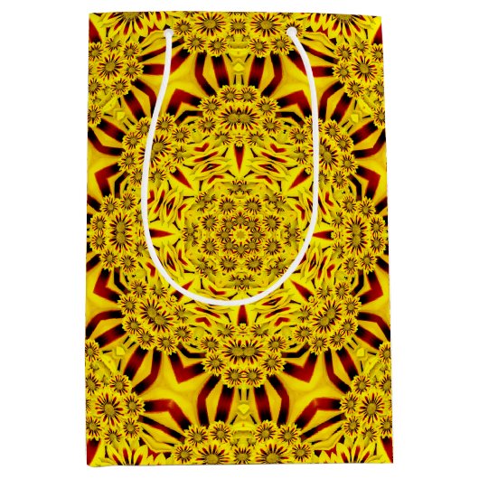 Gele en rode  Kaleidoscoop Medium Cadeauzakje (Voorkant)
