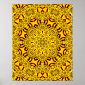 Gele en rode  Kaleidoscoop Poster (Voorkant)