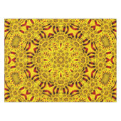 Gele en rode  Kaleidoscoop Tafelkleed (Voorkant (Horizontaal))