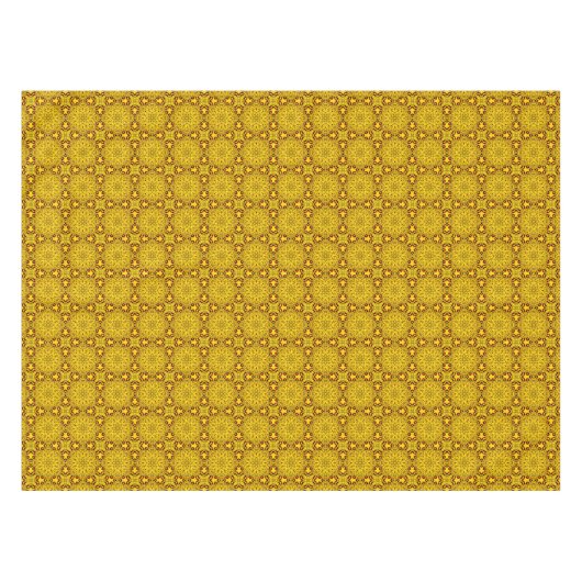 Gele en rode  Kaleidoscoop Tafelkleed (Voorkant (Horizontaal))