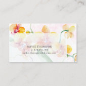 Gele en rode orchideeën elegant visitekaartje (Achterkant)