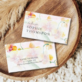 Gele en rode orchideeën elegant visitekaartje