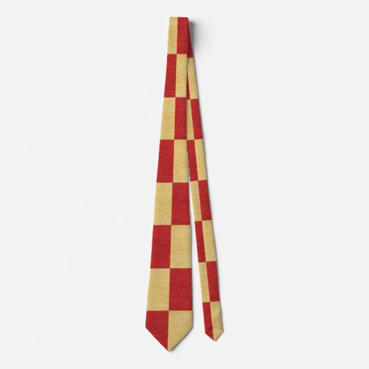 Gele en rode pleinen stropdas (Voorkant)