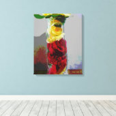 Gele en rode rozen canvas afdruk (Insitu (Houten vloer))