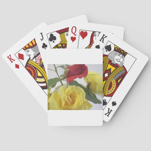 Gele en rode rozen speelkaarten (Achterkant)