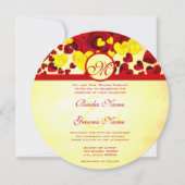 Gele en rode Rozen voor de bruiloft Kaart (Voorkant)