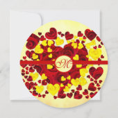 Gele en rode Rozen voor de bruiloft Kaart (Achterkant)