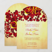 Gele en rode Rozen Weddenschap Kaart (Voorkant / Achterkant)