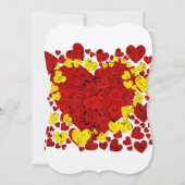 Gele en rode Rozen Weddenschap Kaart (Achterkant)