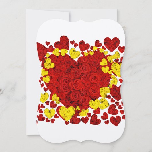 Gele en rode Rozen Weddenschap Kaart (Achterkant)