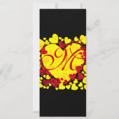 Gele en rode Rozen Weddenschap Kaart (Achterkant)