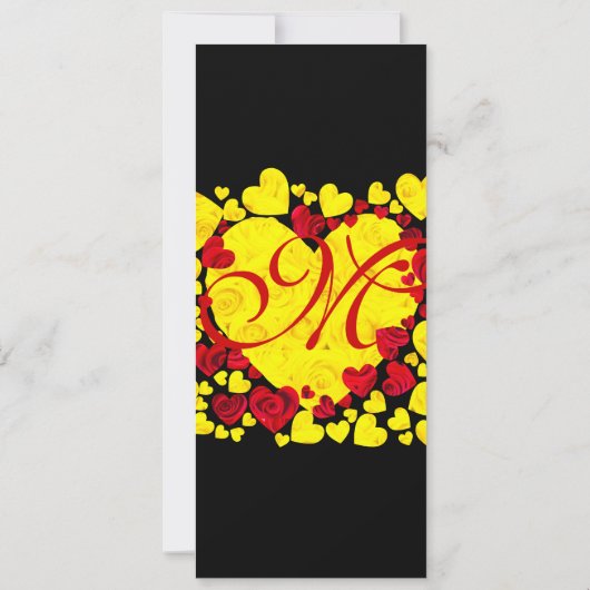 Gele en rode Rozen Weddenschap Kaart (Achterkant)