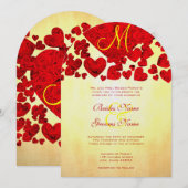 Gele en rode Rozen Weddenschap Kaart (Voorkant / Achterkant)