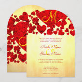 Gele en rode Rozen Weddenschap Kaart (Voorkant / Achterkant)