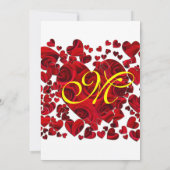 Gele en rode Rozen Weddenschap Kaart (Achterkant)