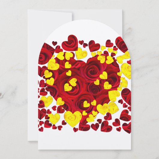 Gele en rode Rozen Weddenschap Kaart (Achterkant)