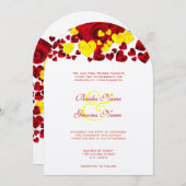 Gele en rode Rozen Weddenschap Kaart (Voorkant / Achterkant)