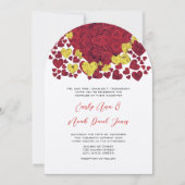 Gele en rode Rozen Weddenschap Kaart (Voorkant)