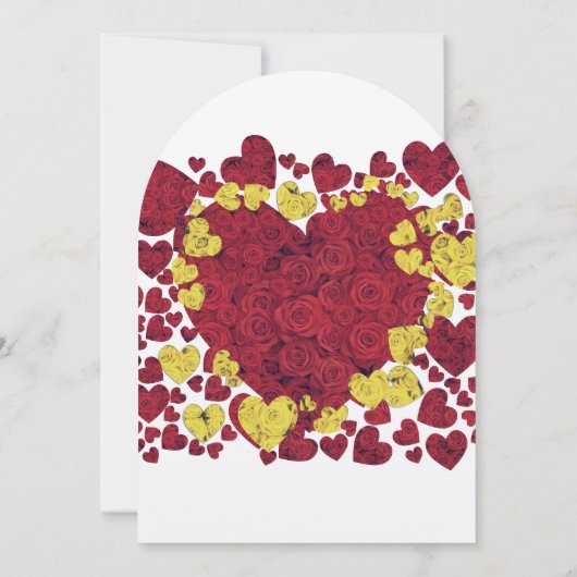 Gele en rode Rozen Weddenschap Kaart (Achterkant)