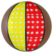 Gele en rode sneeuwvlokken basketbal (Verticaal)