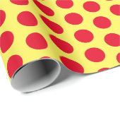 GELE EN RODE STIPPEN CADEAUPAPIER (Rol Hoek)