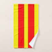 Gele en rode strepen bad handdoek (Handdoek)