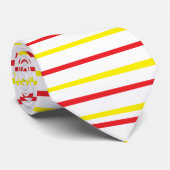 Gele en rode strepen stropdas (Opgerold)
