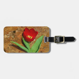 Gele en Rode Tulp Bagagelabel