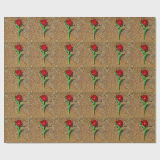 gele en rode tulp cadeaupapier (Vlak)