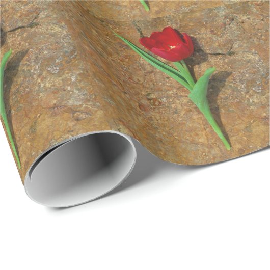 gele en rode tulp cadeaupapier (Rol Hoek)