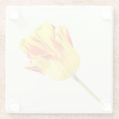Gele en rode tulp glazen onderzetter (Achterkant)