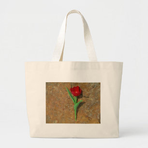 gele en rode tulp grote tote bag