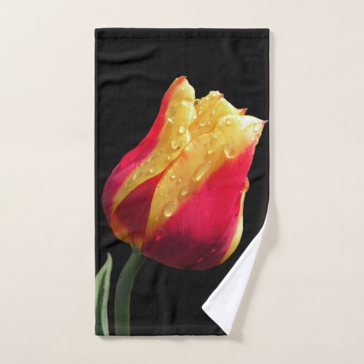 Gele en rode tulp handdoek (Handdoek)