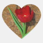 gele en rode tulp hart sticker (Voorkant)