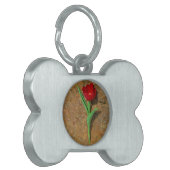 gele en rode tulp huisdieren naamplaatje (Voorkant Links)