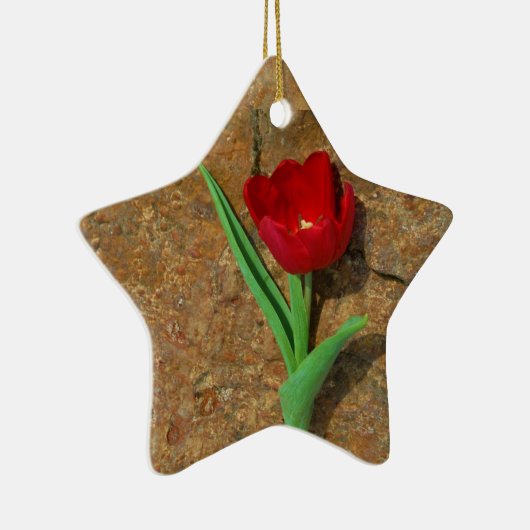 gele en rode tulp keramisch ornament (Rechts)