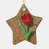 gele en rode tulp keramisch ornament (Links)