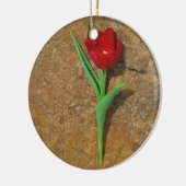 gele en rode tulp keramisch ornament (Links)