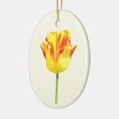 Gele en rode tulp keramisch ornament (Links)