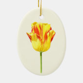 Gele en rode tulp keramisch ornament (Achterkant)