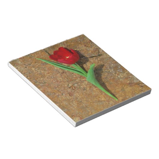 gele en rode tulp notitieblok (Schuin)