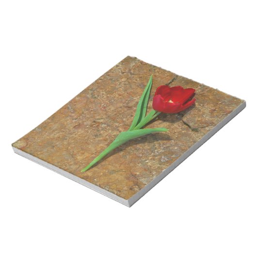 gele en rode tulp notitieblok (Linkerzijde)