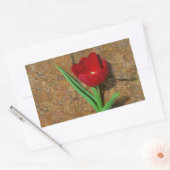 gele en rode tulp rechthoekige sticker (Envelop)