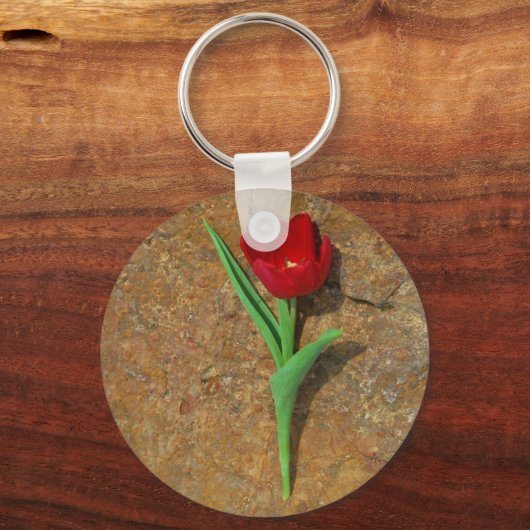 gele en rode tulp sleutelhanger (Voorkant)